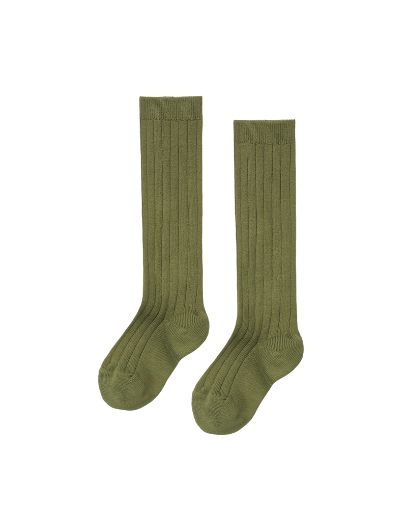 Petit Nord Basic Rib Knee High Socks Socks Seaweed 742