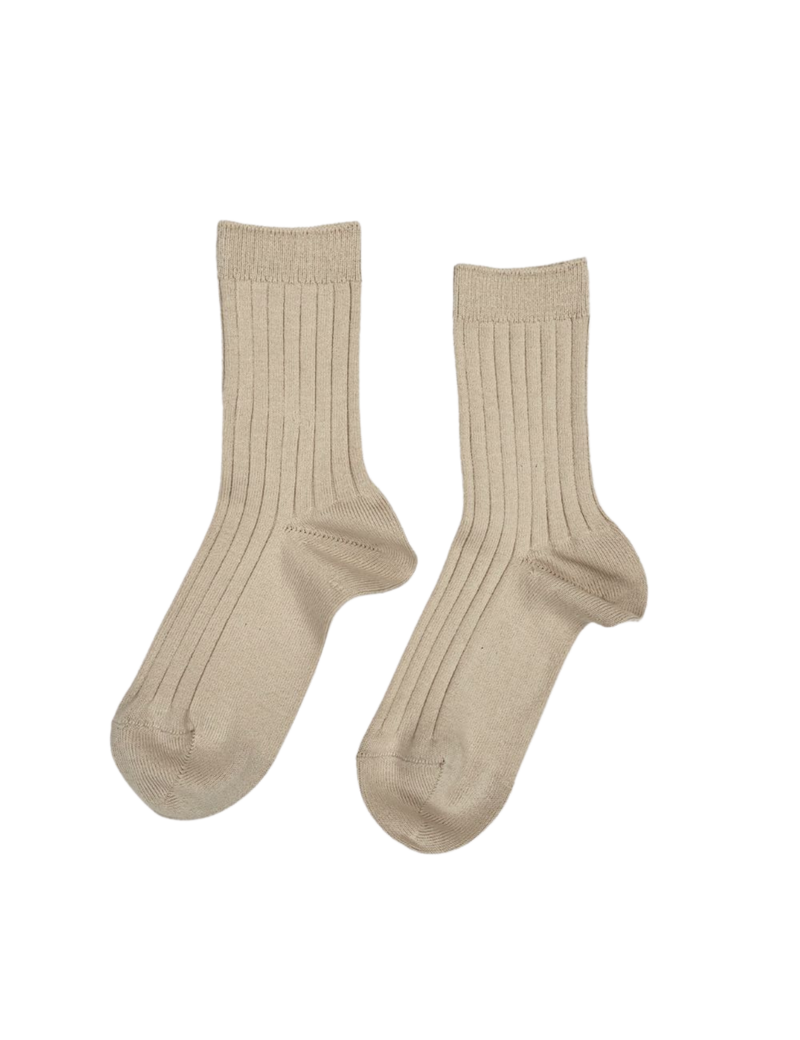 Petit Nord Basic Rib Short Socks Socks Linen 304