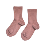 Basic Rib Short Socks - Terracotta