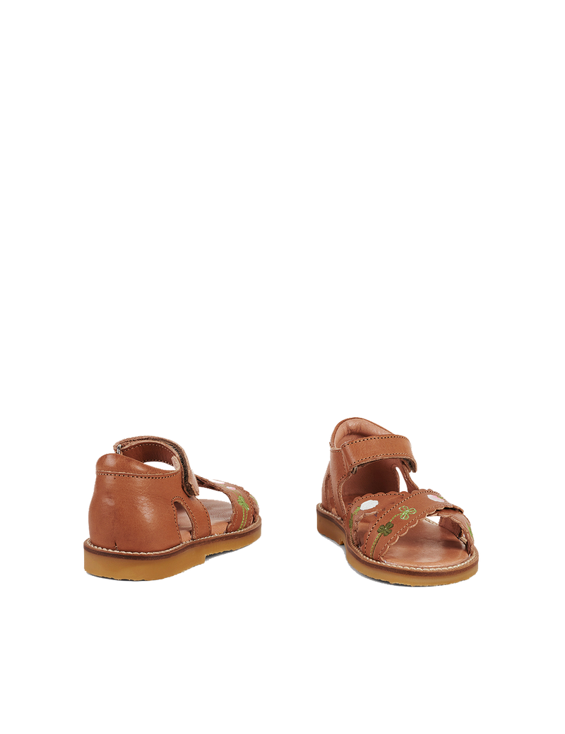 Petit Nord Blooming Clover Scallop Crossover Sandal Sandals Cognac 002