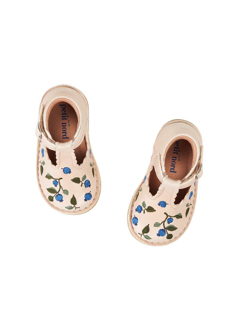 Petit Nord Blueberry T-Bar scallop T-bars and Ballerinas Cream 052
