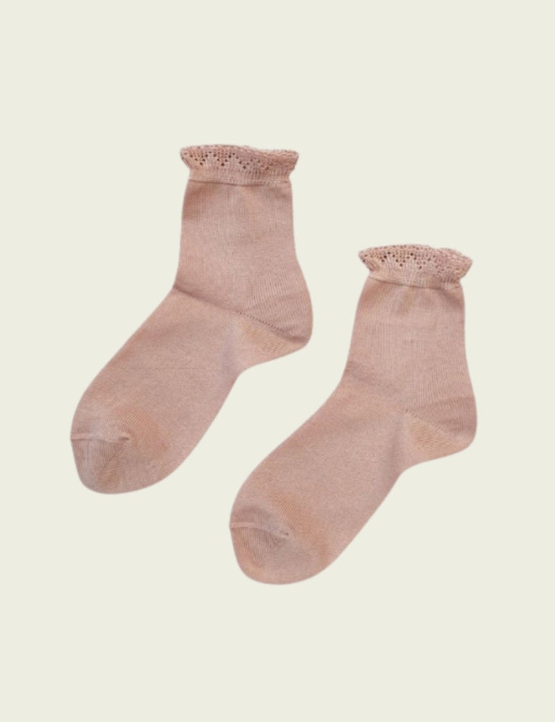 Petit Nord Cotton socks with openwork Socks Old rose 020