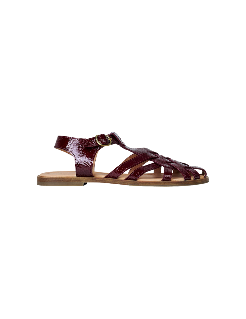 Florence Sandal - Burgundy Patent – Petit Nord GLOBAL
