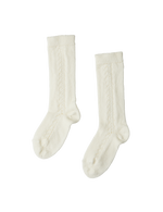 Hole Patterned Knee-High Socks - Beige