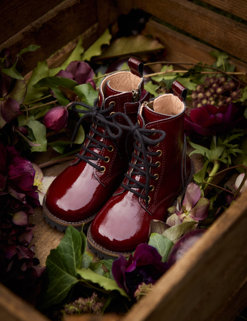 Petit Nord Lace-up Boot Boots Burgundy Patent 159