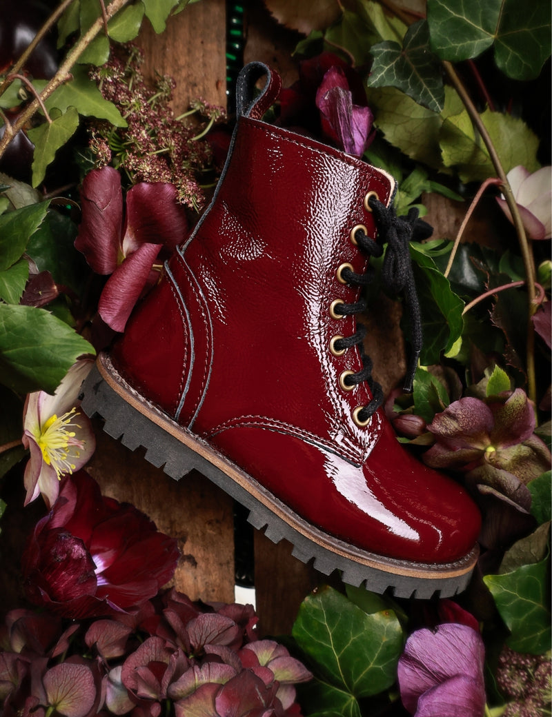Petit Nord Lace-up Boot Boots Burgundy Patent 159