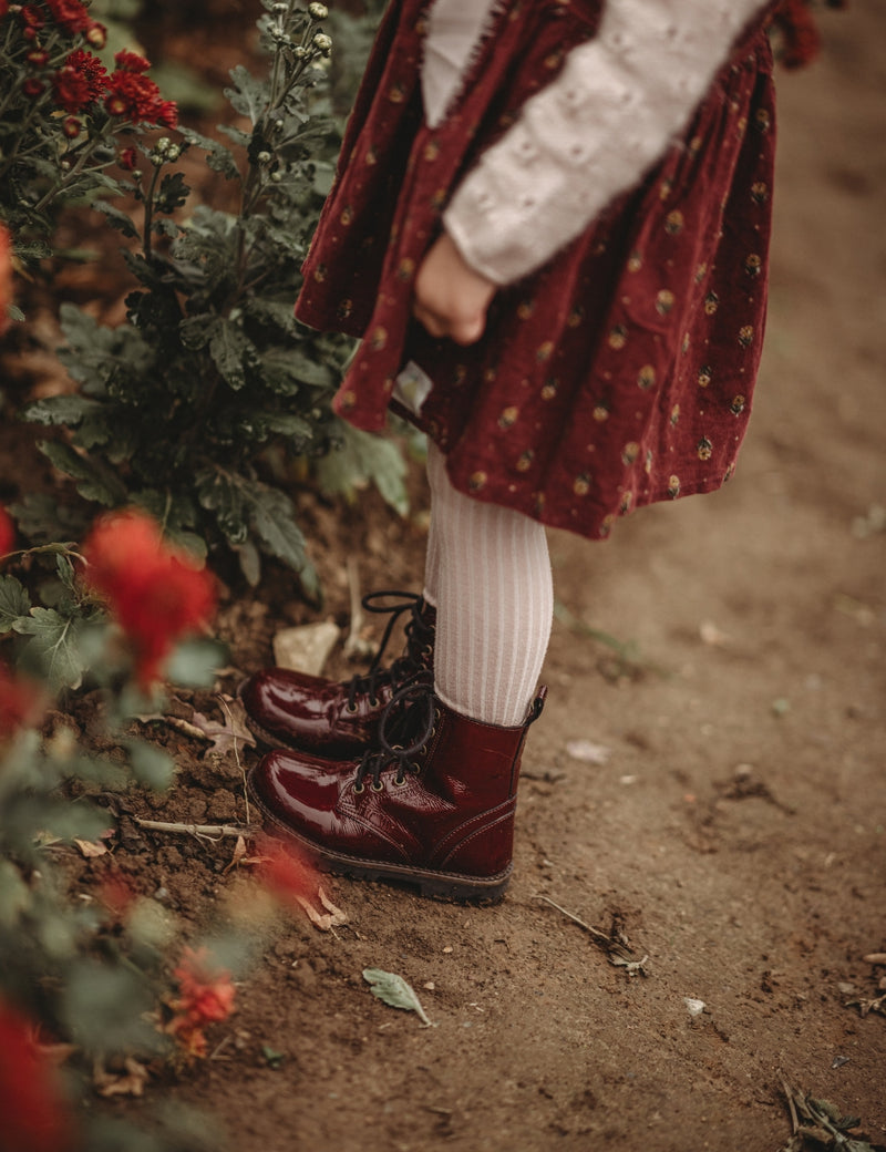 Petit Nord Lace-up Boot Boots Burgundy Patent 159