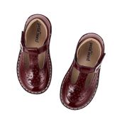 Low T-Bar Flower - Burgundy Patent