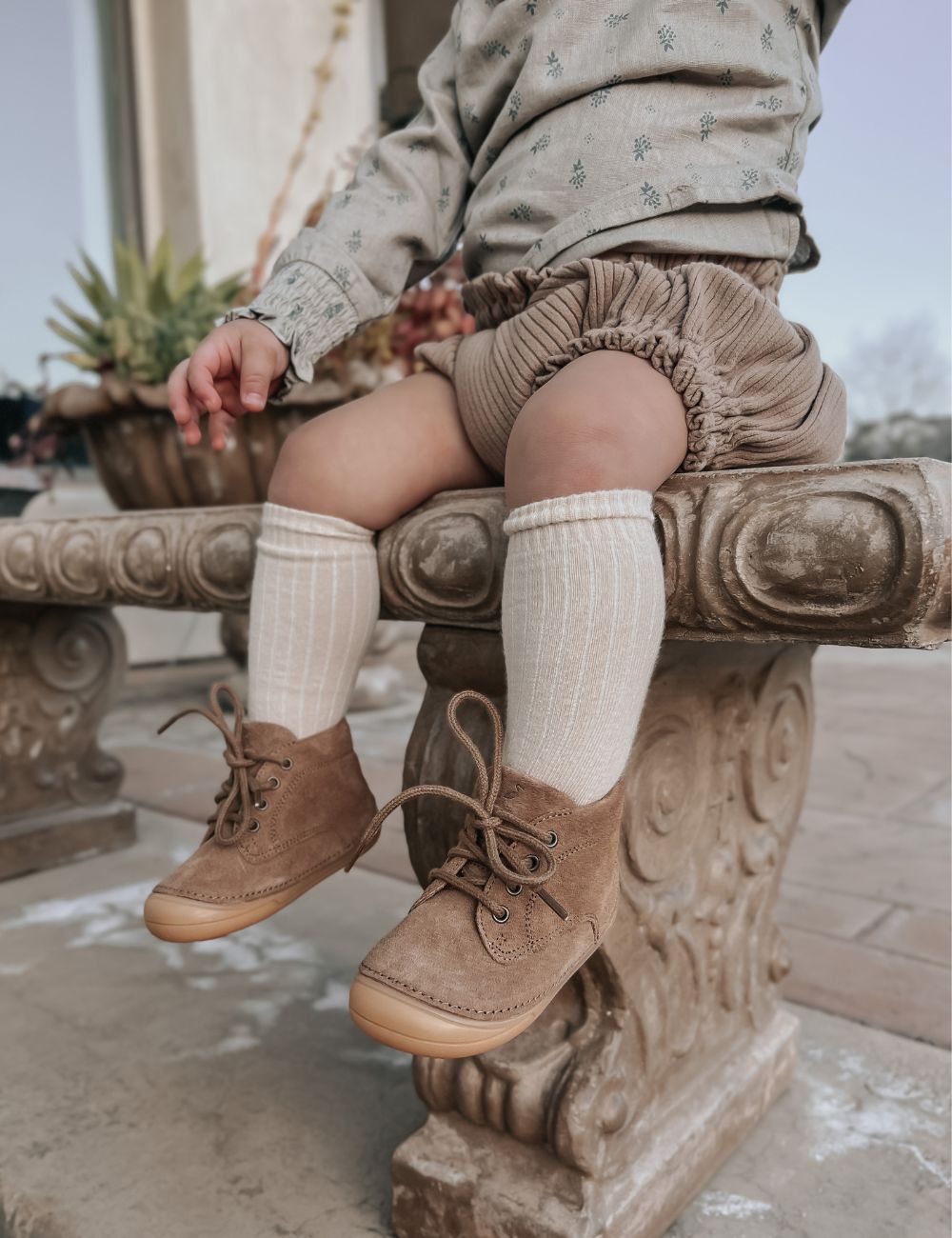 靴 petit mimi* Mini Bootie Lace - Mushroom – Petit Nord GLOBAL