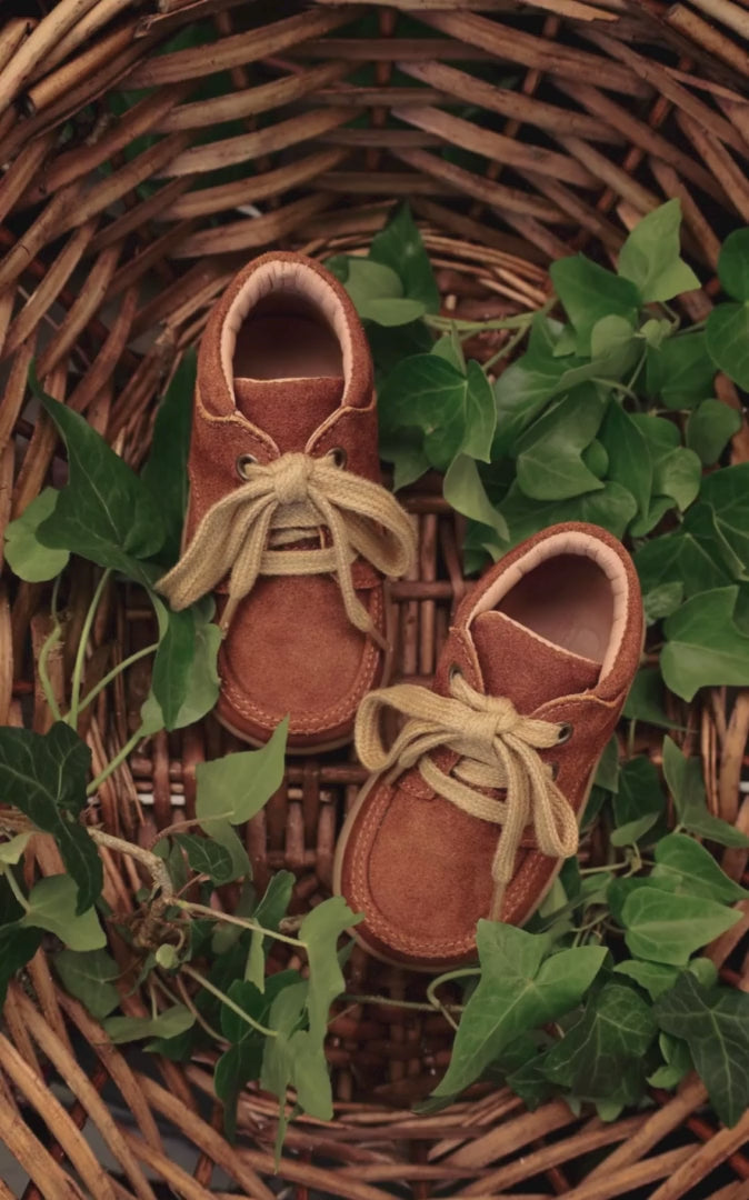 Petit Nord Chubby Cruiser Lace Indoor Shoes Chestnut Suede 155